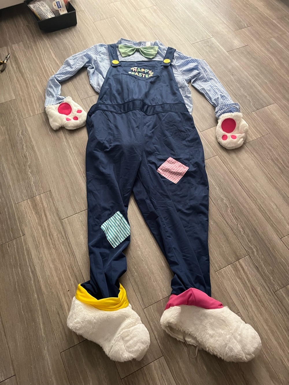 Adult Easter Bunny Costume Unisex XL Rabbit Jumpsuit Mascot Halloween- No Mask